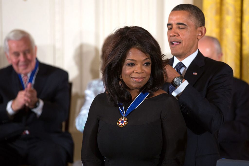 Oprah Winfrey and Barack Obama